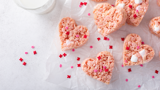 Pink Valentine’s Collagen Rice Krispie Hearts